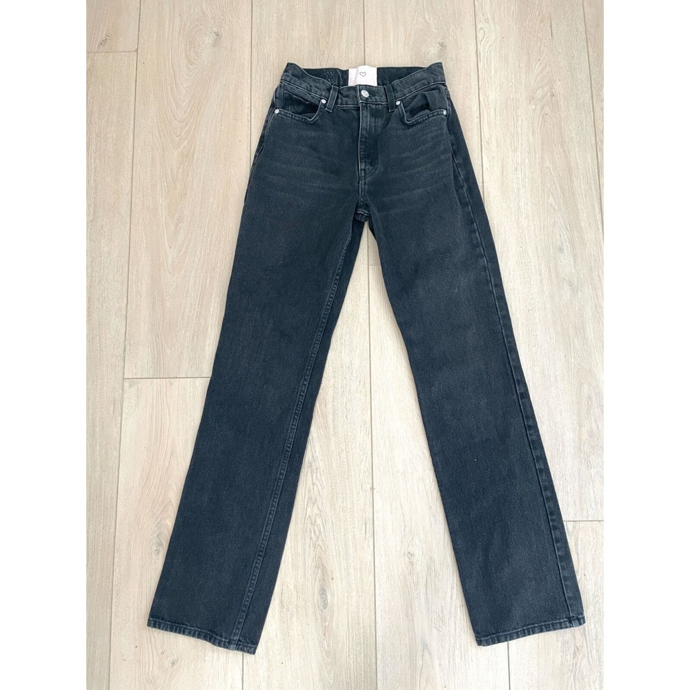 Revise‎ Denim Womens 25 High Waisted Straight Leg Jeans Black 100% Cotton
